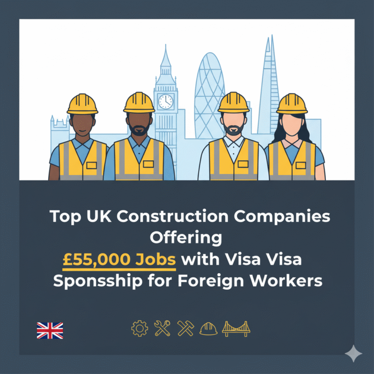 Top UK Construction Companies Offering £55,000 Jobs with Visa Sponsorship for Foreign Workers